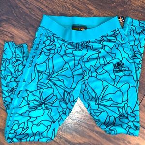 Adidas Green Hibiscus Flower Print Legging